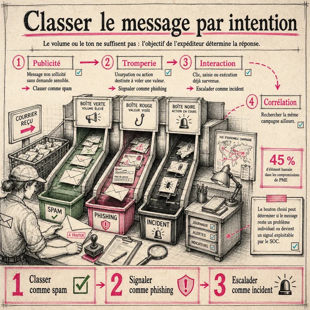 Le volume ou le ton ne suffisent pas : l’objectif de l’expéditeur détermine la réponse.